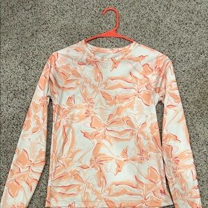 Orange and White Long Sleeve Sun Shirt